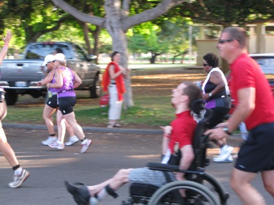 bret and ed race start laugh